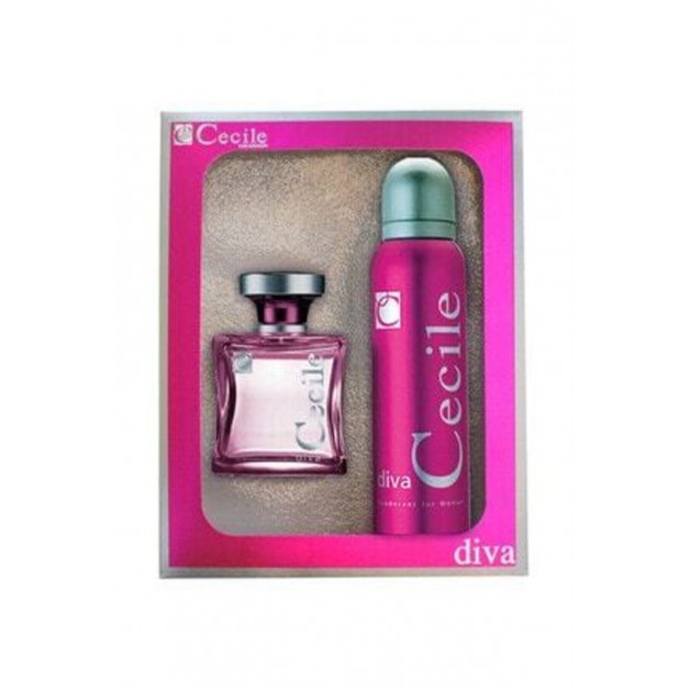 Cecile Parfüm Seti & Edt Dıva Kadın 150ml + Cecile Deodorant 150ml Kadın Kofre