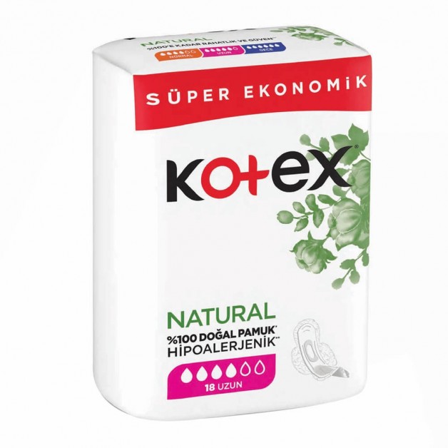 Kotex Natural Ultra Süper Ekonomik Uzun 18 Li