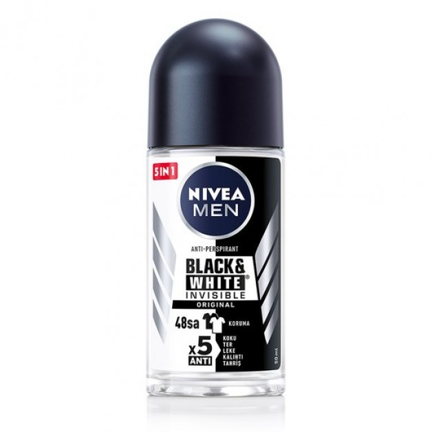 Nivea Deodorant Rool On & İnvisible Black & White Power Erkek 50ml