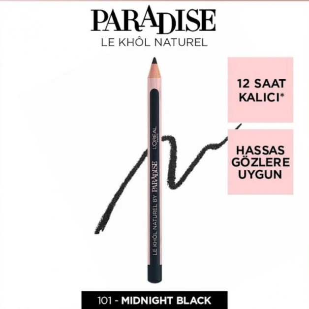 Loreal Paris Göz Kalemi & Paradise Le Khol No: 101 Midnighy Black