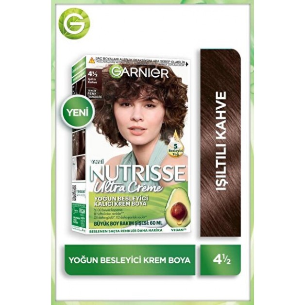 Garnier Nutrisse Saç Boyası & Ultra Creme No: 4.5 Işıltılı Kestane