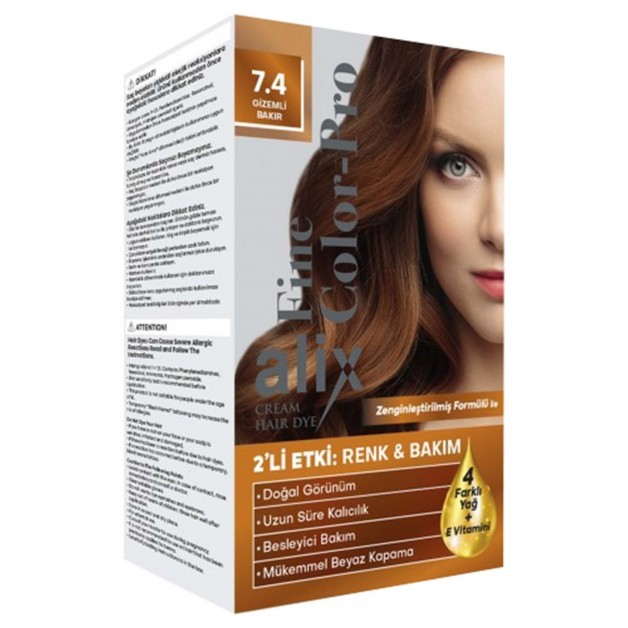 Alix Kit Saç Boyası 50 Ml 7.4 Gizemli Bakır Alix Kit Saç Boyası 50 Ml 7.4 Gizemli Bakır