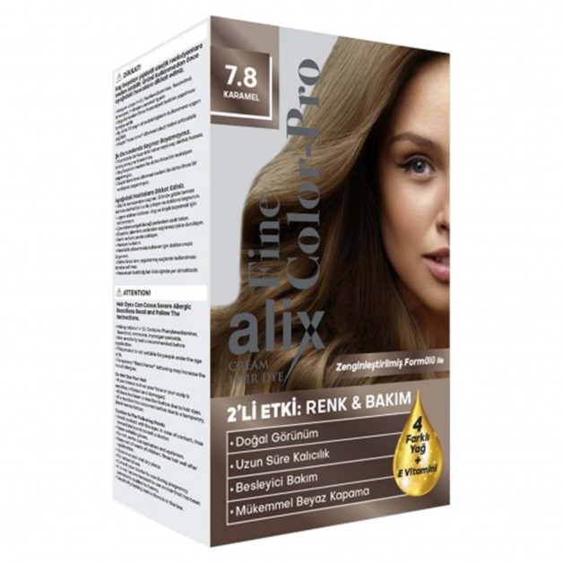 Alix Kit Saç Boyası 50 Ml 7.8 Karamel Alix Kit Saç Boyası 50 Ml 7.8 Karamel