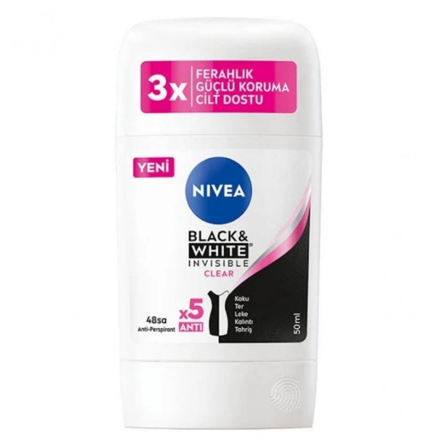 Nivea Deodorant Stıck İnvisible Black & White Clear Kadın 50ml