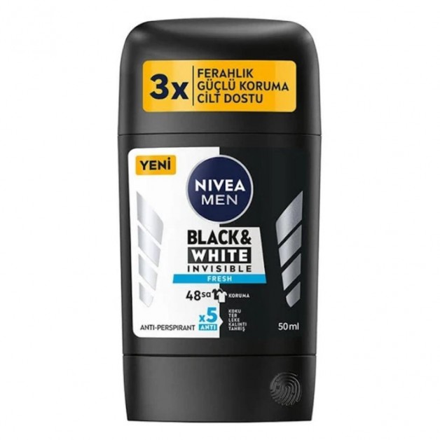 Nivea Deodorant Stıck İnvisible Black&White Fresh Erkek 50ml