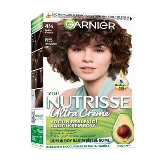 Garnier Nutrisse Saç Boyası & Ultra Creme No: 4.1.2 Işıltılı Kahve
