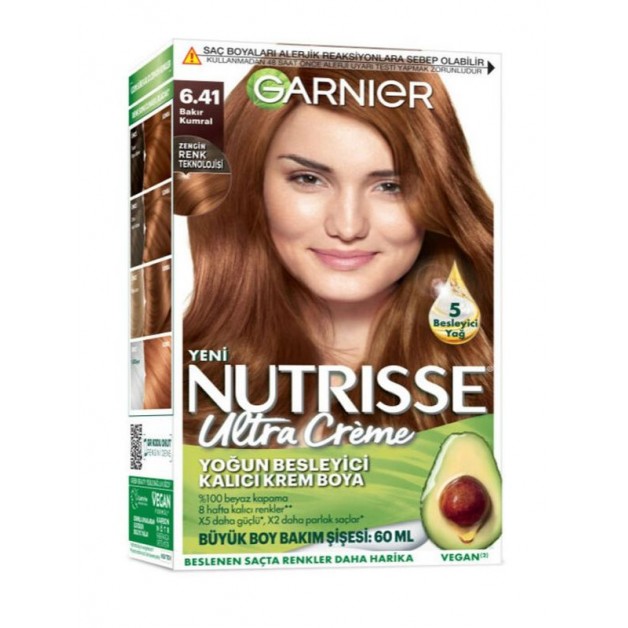 Garnier Nutrisse Saç Boyası & Ultra Creme No: 6.41 Bakır Kumral