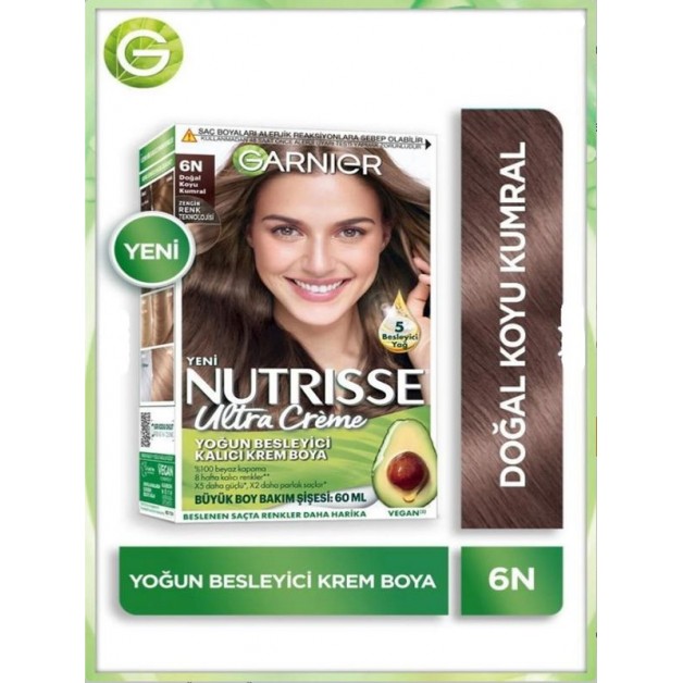 Garnier Nutrisse Saç Boyası & Ultra Creme No: 6n Doğal Bakır Kumral