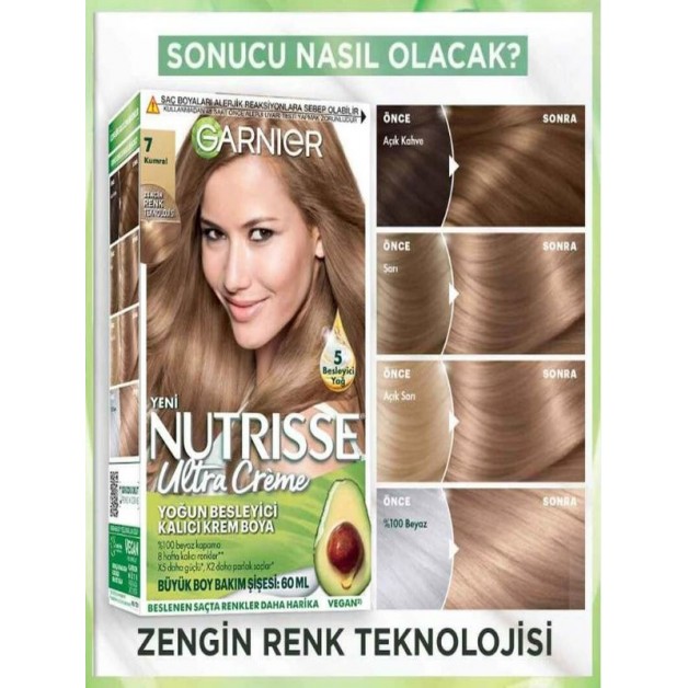 Garnier Nutrisse Saç Boyası & Ultra Creme No: 7 Kumral