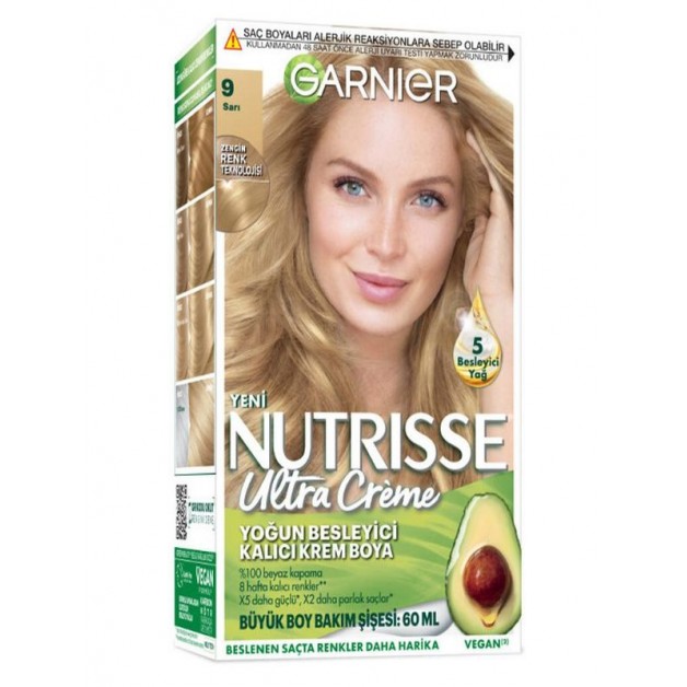 Garnier Nutrisse Saç Boyası & Ultra Creme No: 9 Sarı