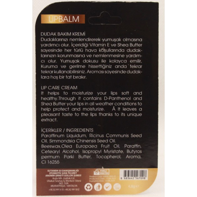 Gınncans Lıp Balm Ruj & Cosmetıcs E Vitaminli Dudak Koruyucu 4,8Gr