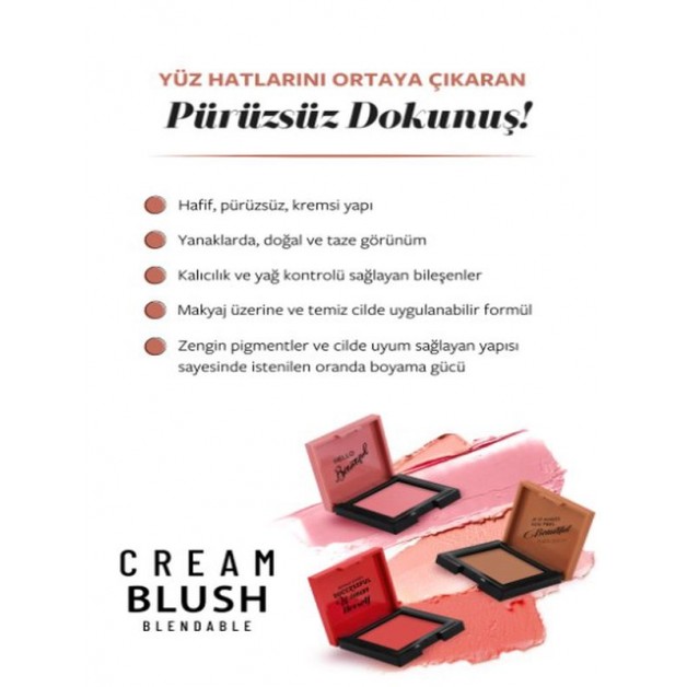 Pastel Allık & Profashıon Cream Blush Blendable No: 42 Rosery