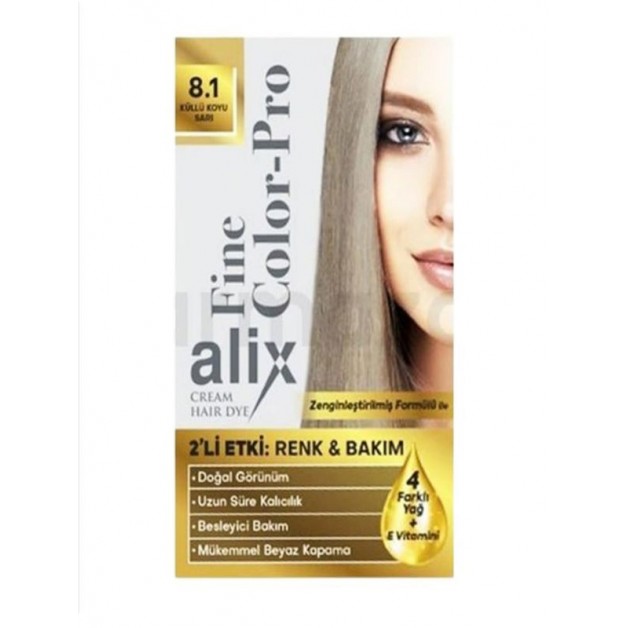 Alix Saç Boyası & Set Boya 8.1 Küllü Koyu Sarı 50ml
