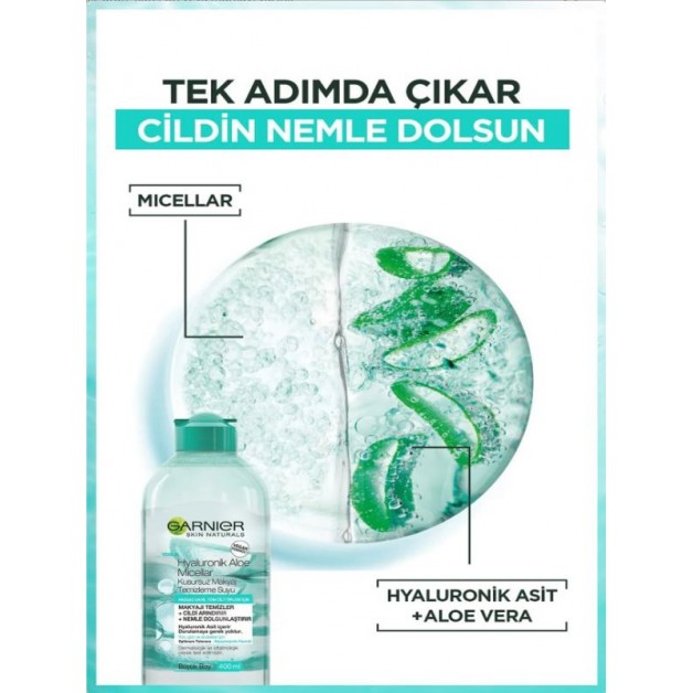 Garnier Makyaj Temizleme Suyu & Mıcellar Kusursuz Hyaluronik Aloe 400Ml