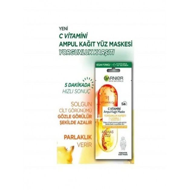 Garnier Yüz Bakım Maskesi & C Vitamini Ampul Ve Yorgunluk Karşıtı Kağıt 1Adet