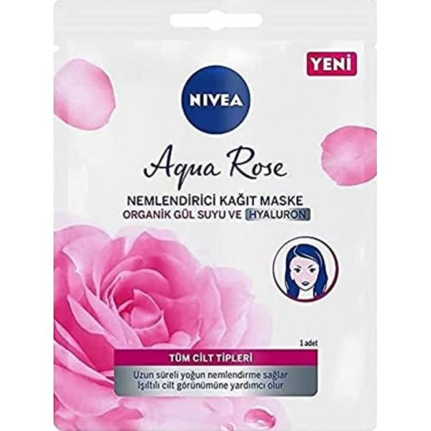 Nivea Yüz Bakım Maskesi & Aqua Rose Hyaluron Ve Nemlendirici Kağıt Maske 1 Adet