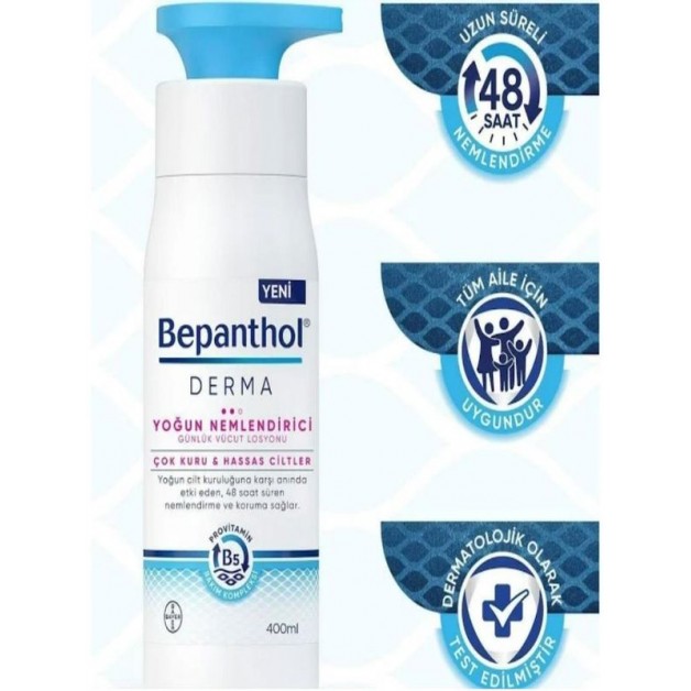 Bepanthol Vücut Bakım Losyonu & Derma Yoğun Nemlendirici 400Ml Bepanthol Vücut Bakım Losyonu & Derma Yoğun Nemlendirici 400Ml