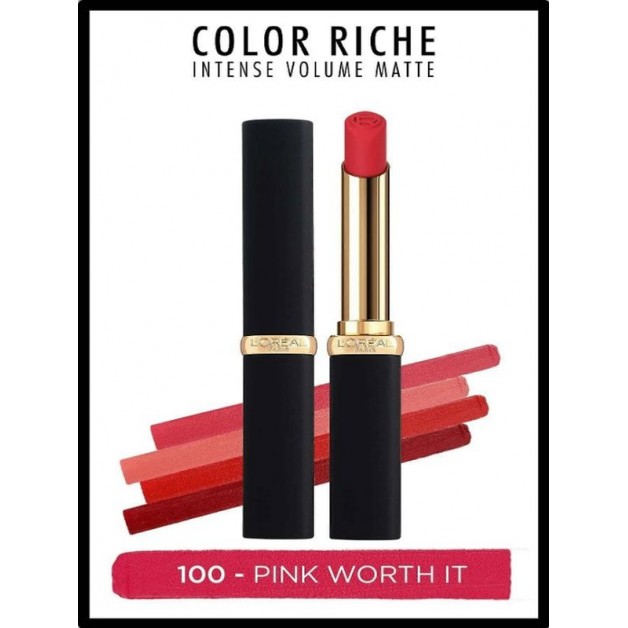 Loreal Paris Lıp Stıck Ruj & Color Riche Colors Of Worth Intense Volume Matte No: 100 Pink Worth
